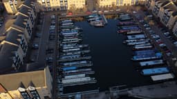 An aerial view of Apsley Marina, Hemel Hempstead