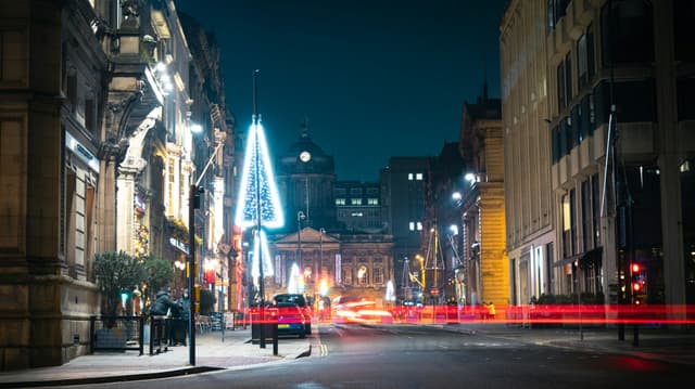 Castle Street at night, Liverpool