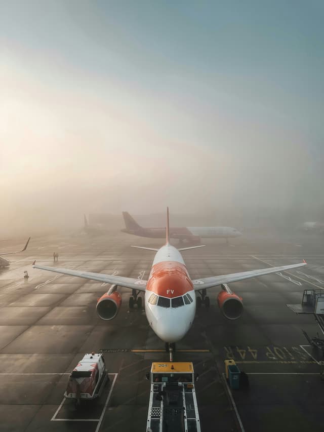 A jetliner on the tarmac at Luton Airport