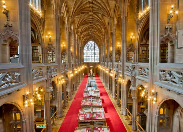 Inside the John Rylands Library, Manchester