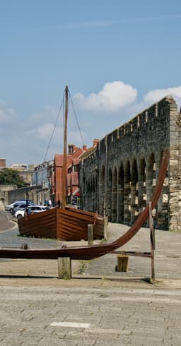 A boat sculpture in a Southampton street
