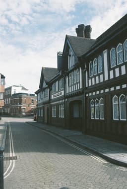 A timber-framed building on a Southampton street