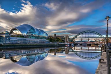 Sage Gateshead and the Tyne Bridge