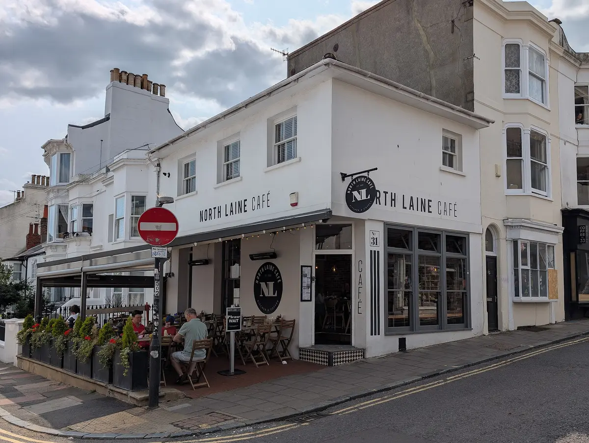 A corner cafe on Trafalgar Street in the North Laine