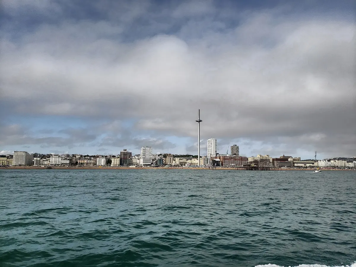 Brighton seafront seen from the sea