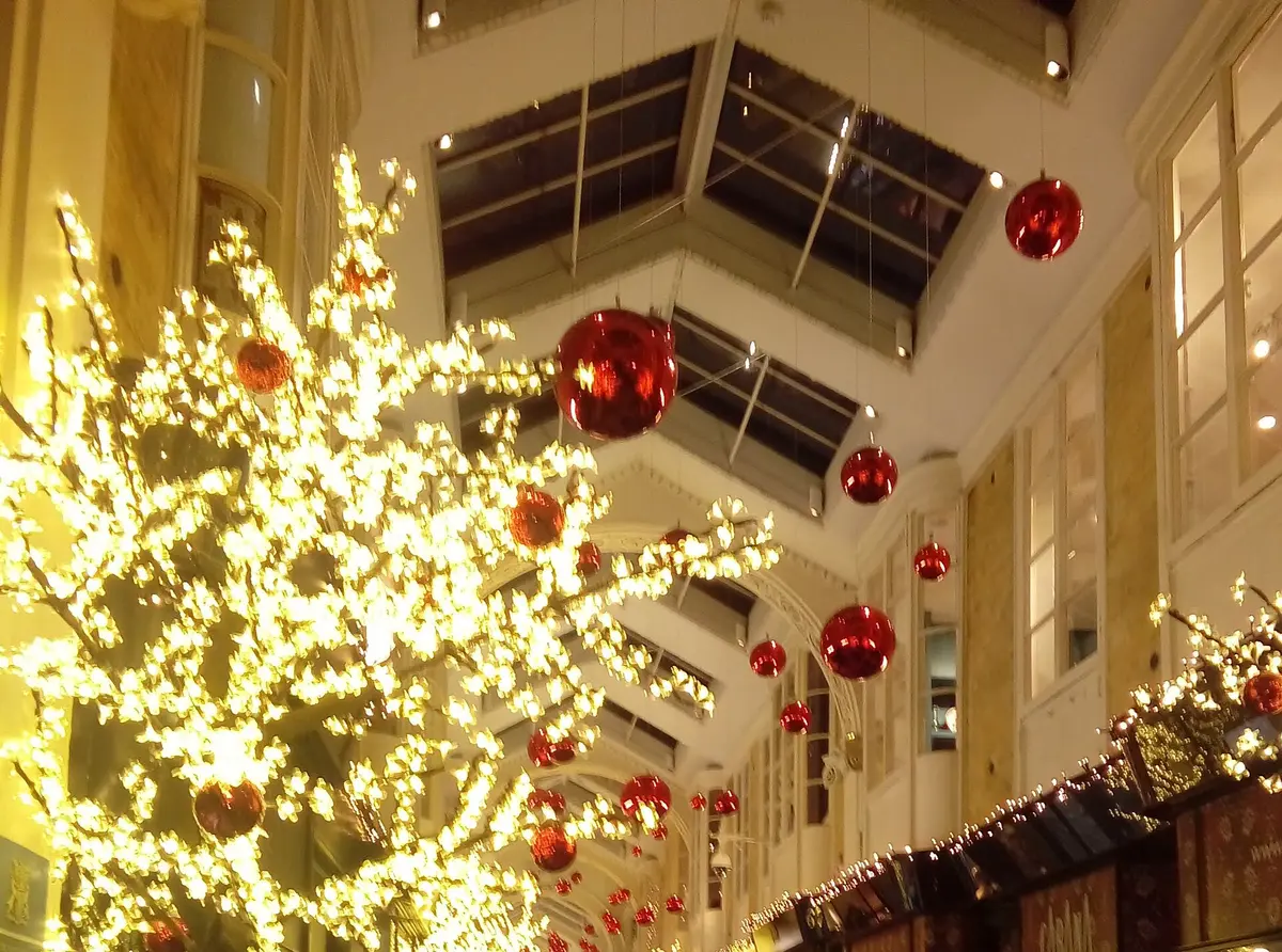 Burlington Arcade in Mayfair lit for Christmas