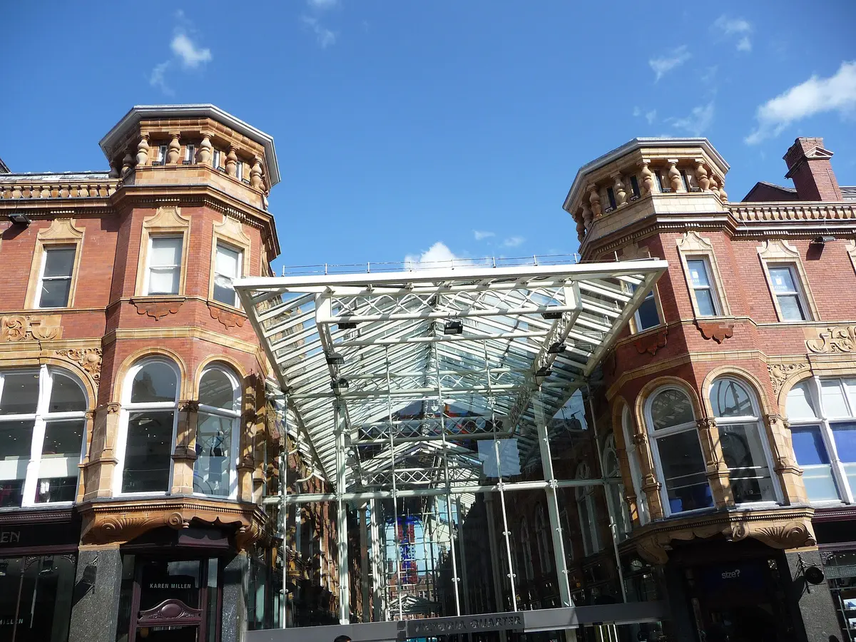 The Victoria Quarter arcade entrance off Briggate