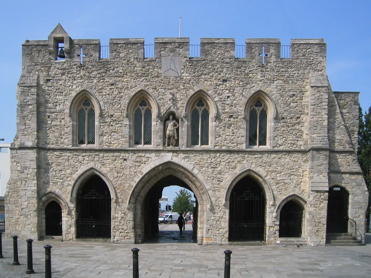 The medieval Bargate in the centre of Southampton